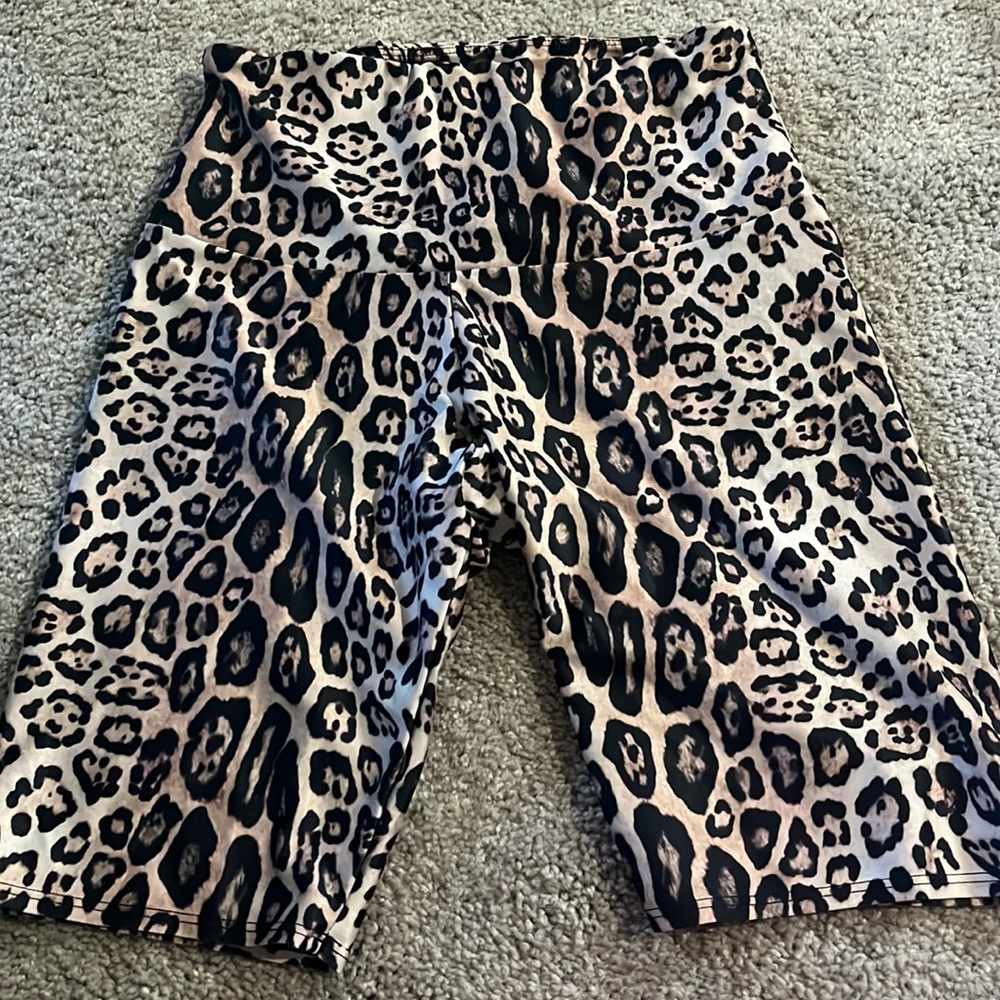 Leopard print bike shorts